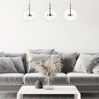 Závesné LED svietidlo 3 guľové tienidlá ENCELADUS chrómované