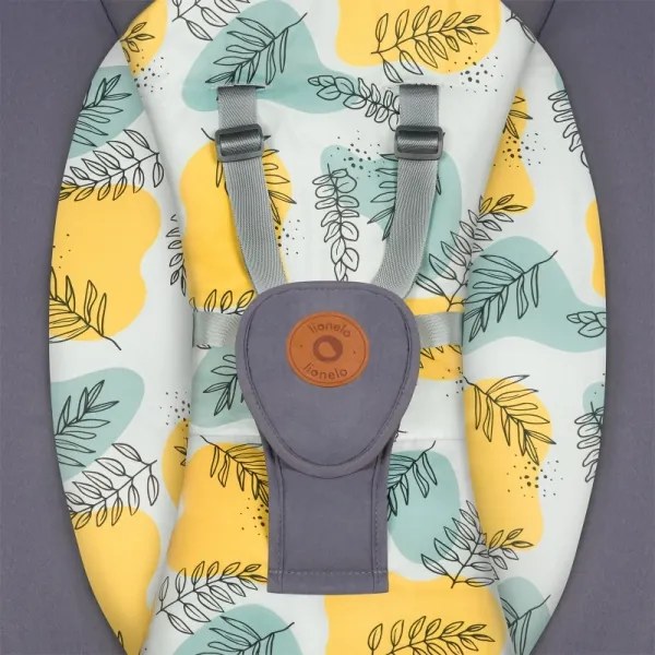 Lionelo - Detské hojdacie lehátko s melódiou RALF 4xAA betónovo sivé + diaľkové ovládanie