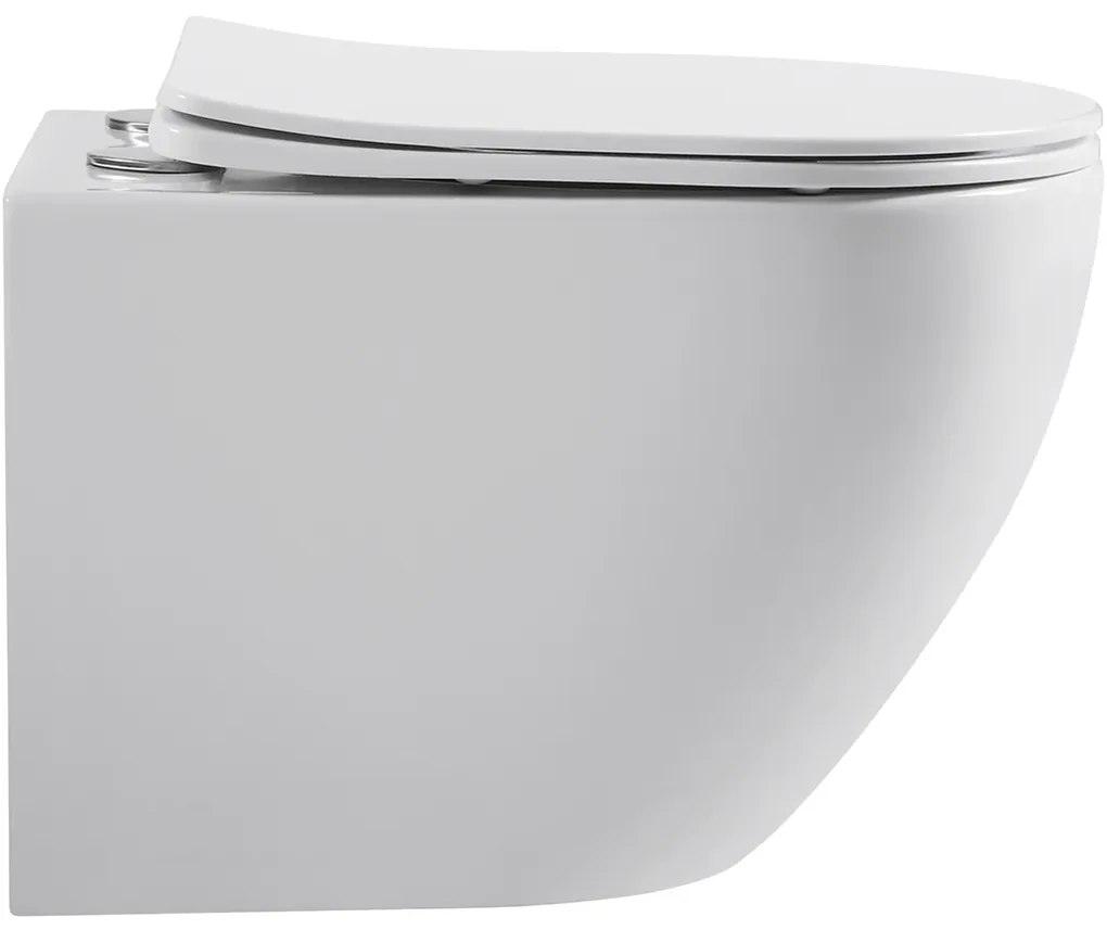 Cerano Cesso, závesná WC misa Vortex + UF sedátko - biela lesklá - 49x36 cm, CER-CER-476678