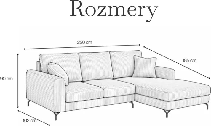 Dizajnová rohová sedačka MAWI
