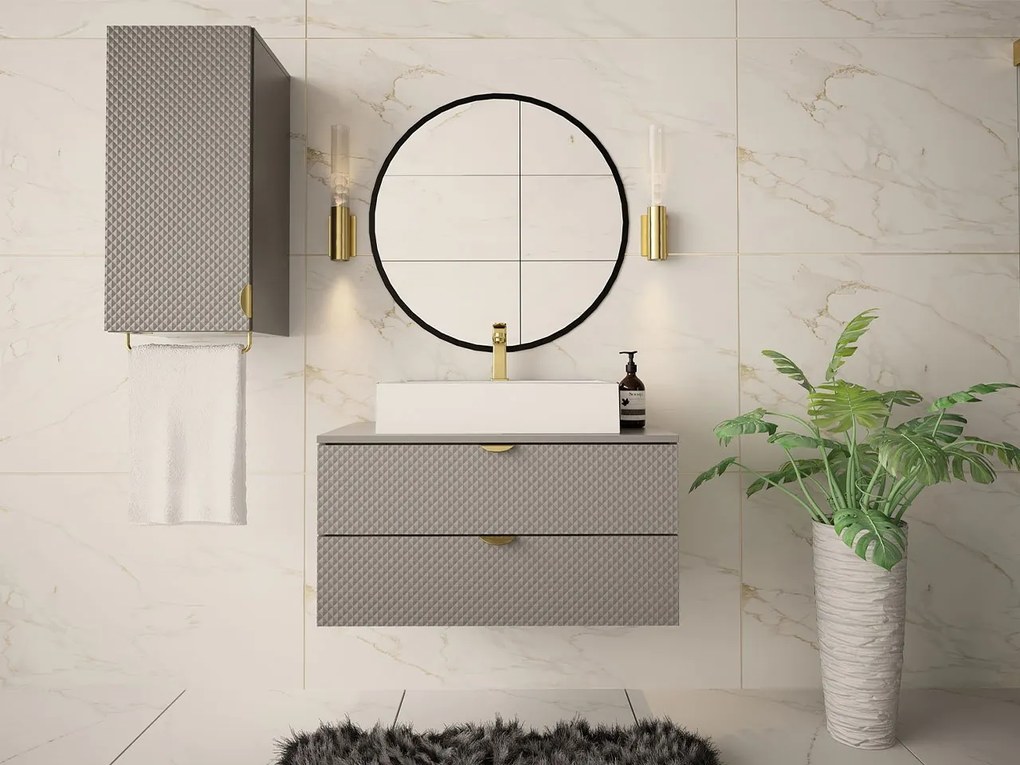 Kúpeľnová zostava Boterio IV, Sifón: bez sifónu, Umývadlo: nie, Farba: sivá