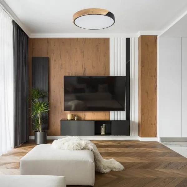 Rabalux 71418 - LED stropné svietidlo MAPLE2 42W/230V 3000/4000/6500K čierna/dub pr.61cm