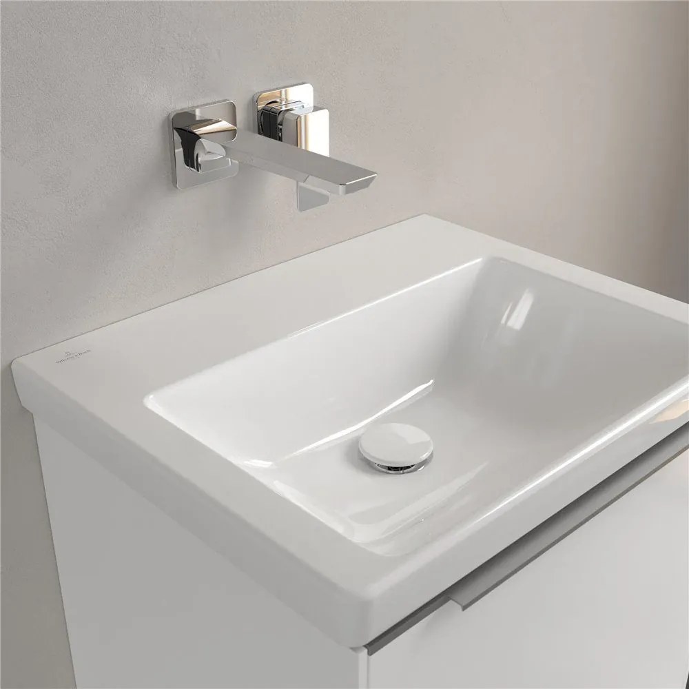 VILLEROY & BOCH Subway 3.0 umývadlo na skrinku bez otvoru, bez prepadu, 550 x 440 mm, biela alpská, 4A70F601