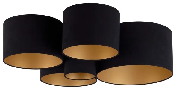 Duolla - Stropné svietidlo ROLLER PENTO 5xE27/60W/230V čierna/zlatá