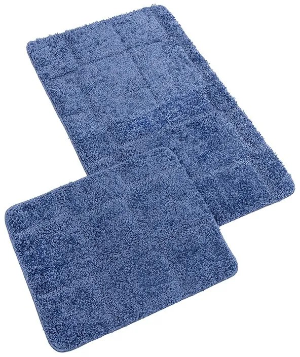 Bellatex Sada Kúpeľňových predložiek bez výkroja BANYSILVER modrá, 60 x 100, 60 x 50 cm