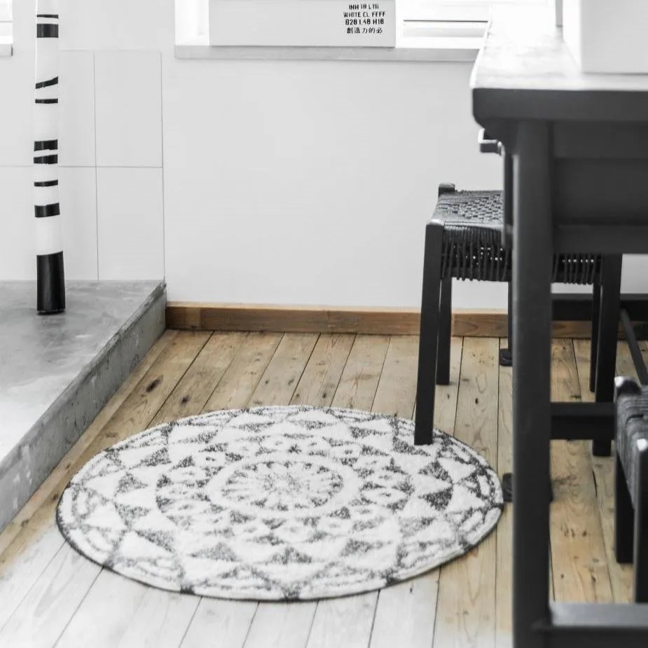 HK living Kúpelňová predložka Round Black 60 cm
