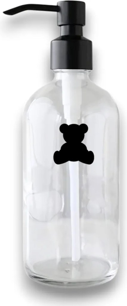 Označto Štítok/nálepka do kúpeľne - Medvedík Farba písma: Strieborná