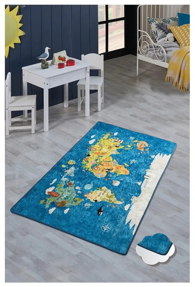 Detský koberec World Map, 140 × 190 cm