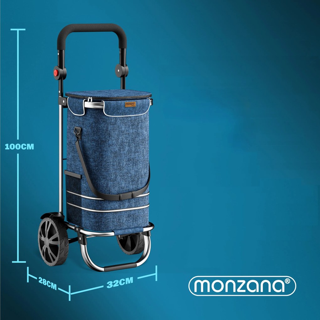 Monzana Nákupná taška na kolieskach EASY, 50l, modrá