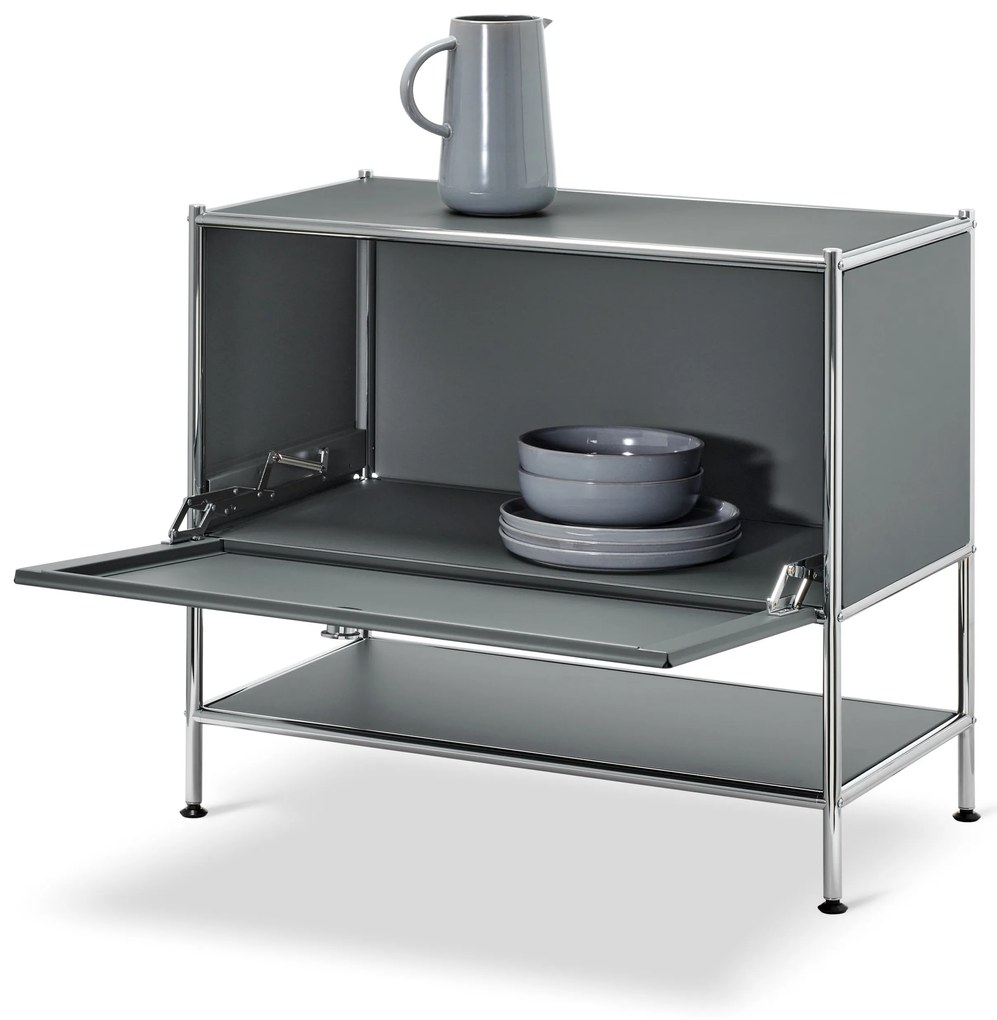 Odkladacia skrinka »CN3« s 1 výklopnými dvierkami, sivá