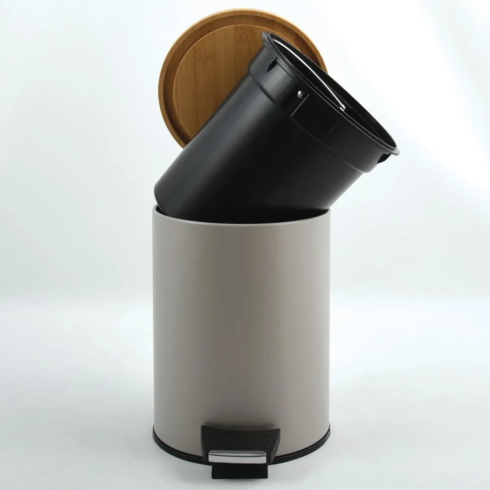 Taupe nášľapný oceľový odpadkový kôš 3 l Adonis – Spirella