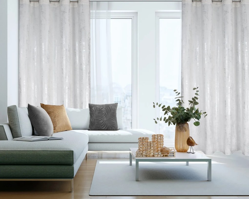 ZATEMŇOVACÍ ZÁVES NA KRÚŽKOCH RENIA 140X250 CM VZOROVANÁ