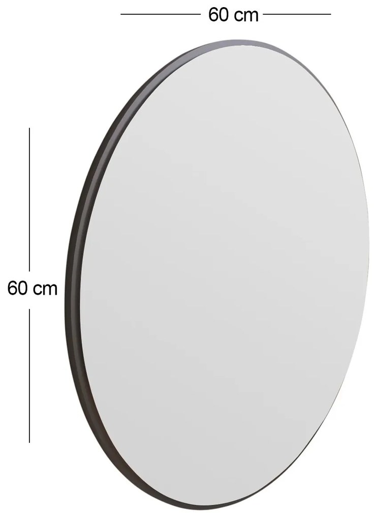 Okrúhle nástenné zrkadlo Ozze 60 cm čierne