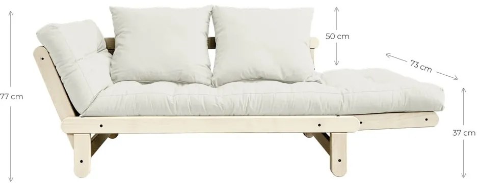 Rozkladacia pohovka s hnedým poťahom Karup Design Beat Natural/Mocca