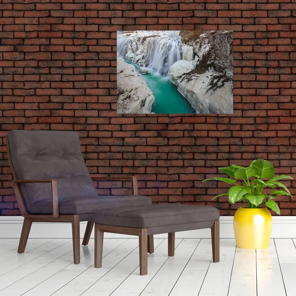 Sklenený obraz - Islandská príroda (70x50 cm)
