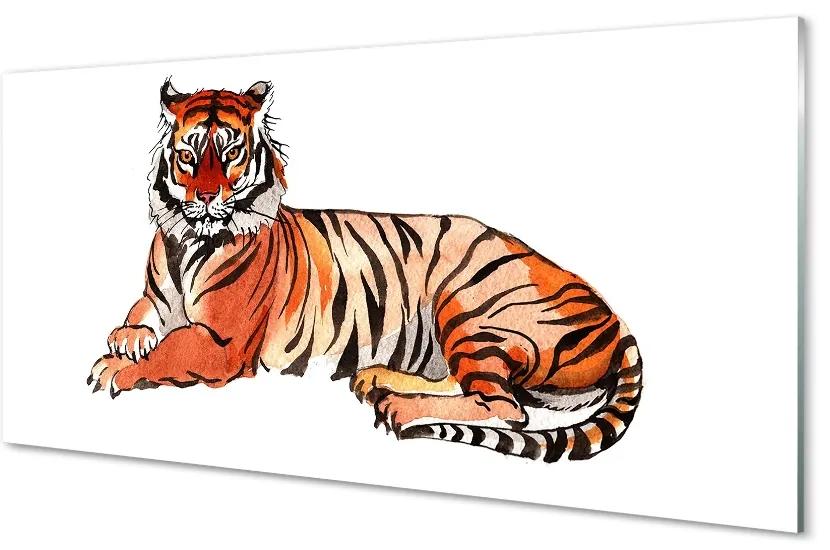 Sklenený obraz maľované tiger 125x50 cm