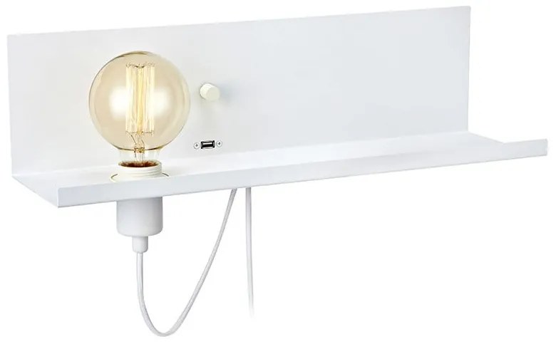 Biele nástenné svietidlo s USB nabíjacou stanicou Markslöjd Multi