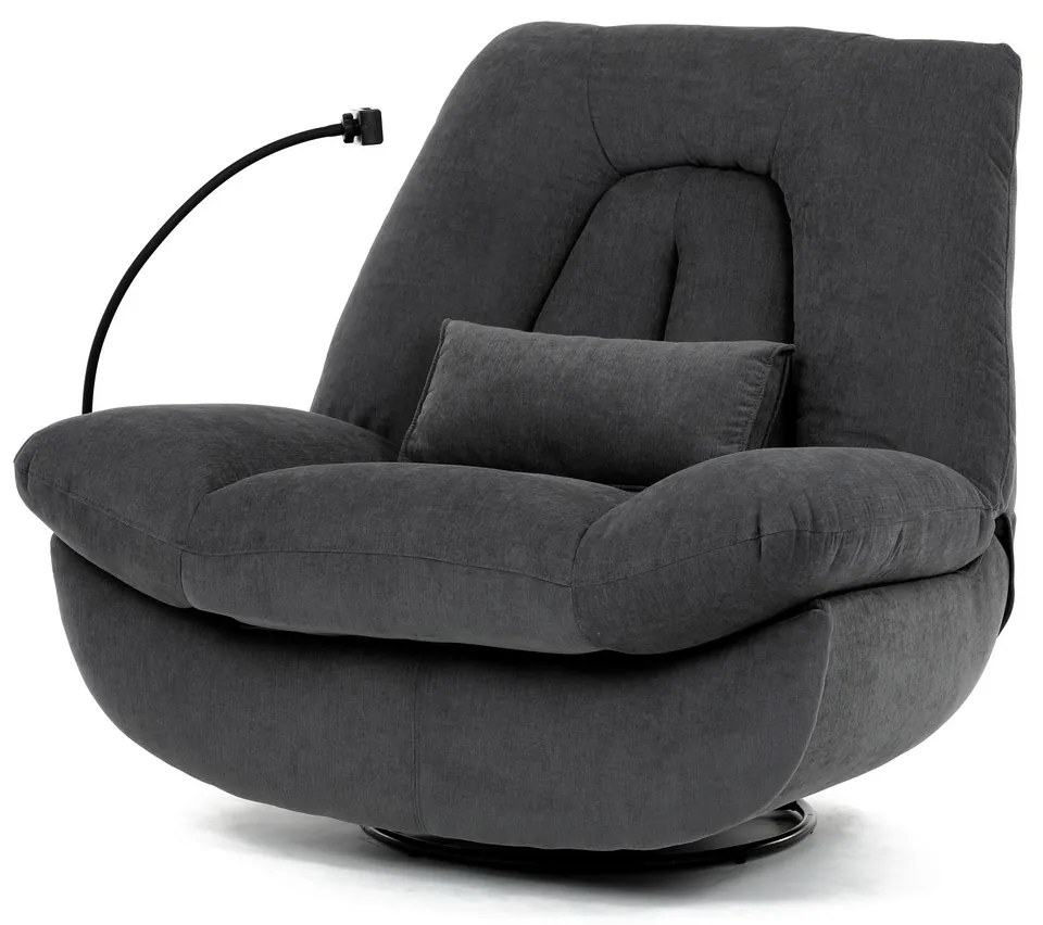 Elektrické polohovateľné kreslo s integrovanýmovládaním, sivé