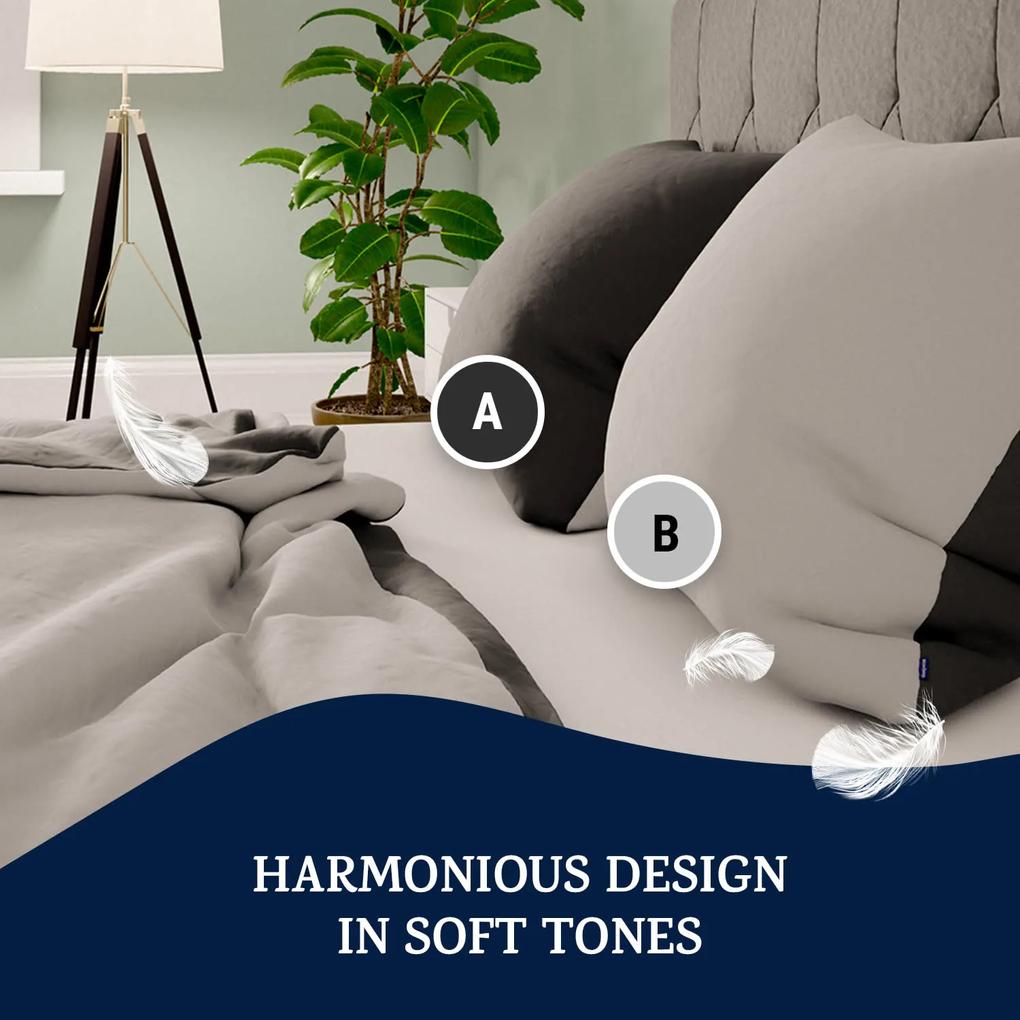 Soft Wonder-Edition, posteľná bielizeň, tmavosivá/svetlosivá, 155 x 200 cm, 80 x 80 cm