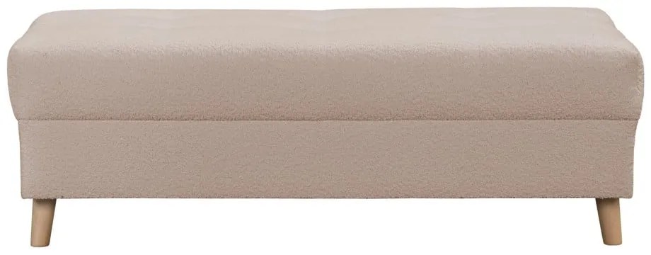 Béžový taburet z textílie buklé Ariella – Ropez