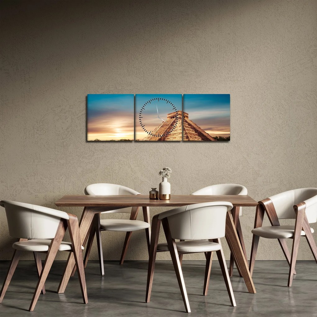 Obraz preslávenej Mayskej pamiatky (s hodinami) (90x30 cm)