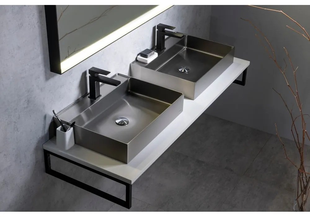 Antikoro umývadlo v striebornej farbe 55x42 cm Aurum – Sapho