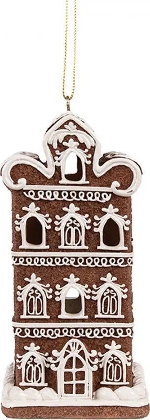 Závesná svietiaca ozdoba perníková chalúpka Gingerbread House - 7*6*12/24 cm