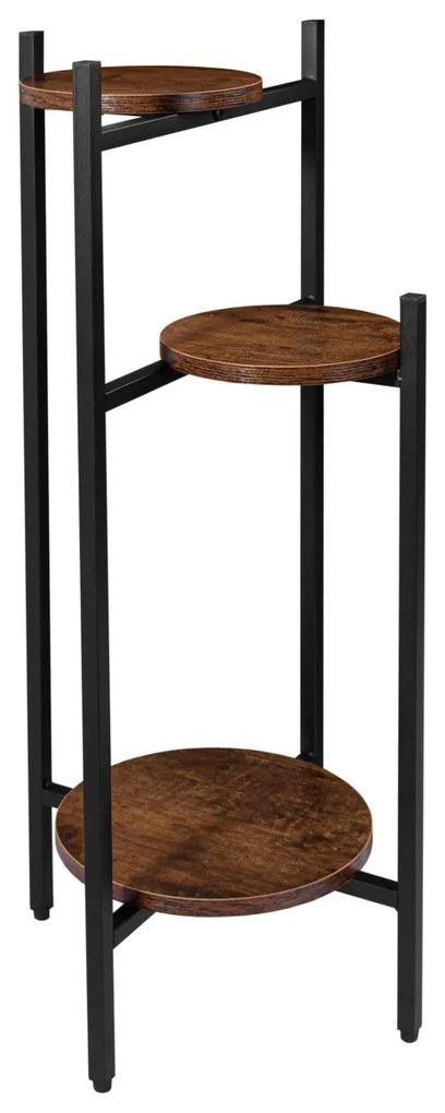 Stojan na kvety Tretorri rustikálny hnedý/čierny