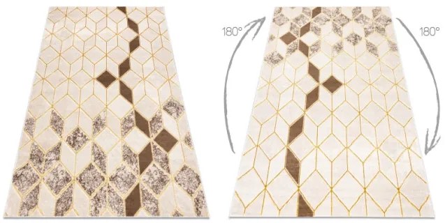 Koberec MEFE B400 Kocka, geometrický 3D - krém / béžový