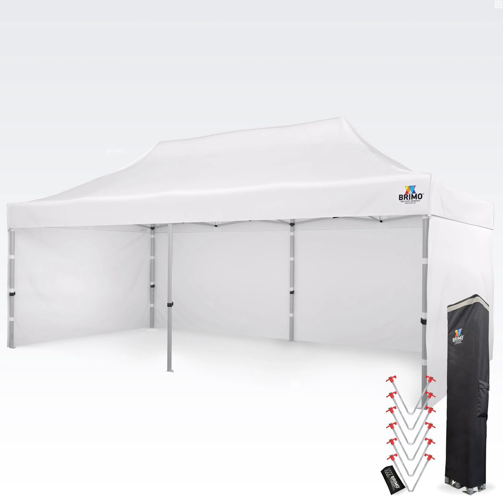 BRIMO Svadobný stan 4x8m - s 3 stenami - Biela 18