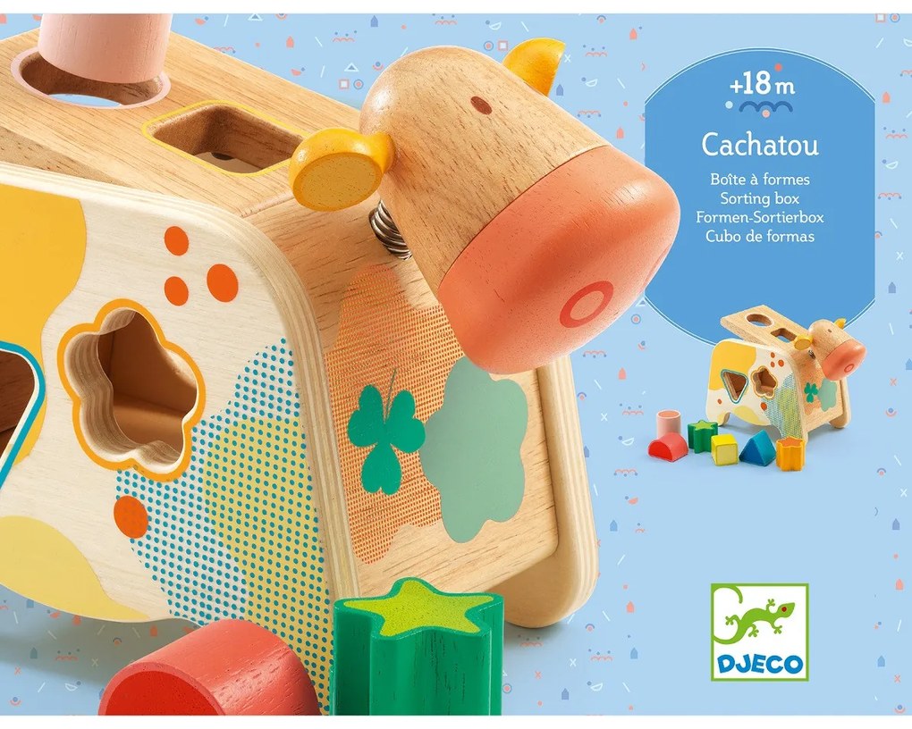 Vkladačka kravička Maggy - tvary a farby