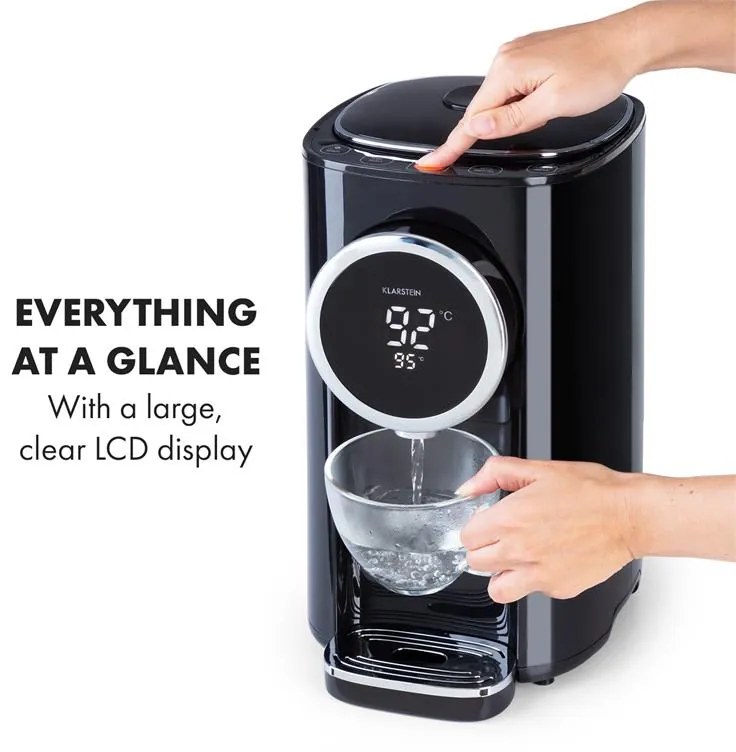 Klarstein Hot Springs, dávkovač horúcej vody, 5 l, 49-95 °C, nádrž na vodu z nehrdzavejúcej ocele