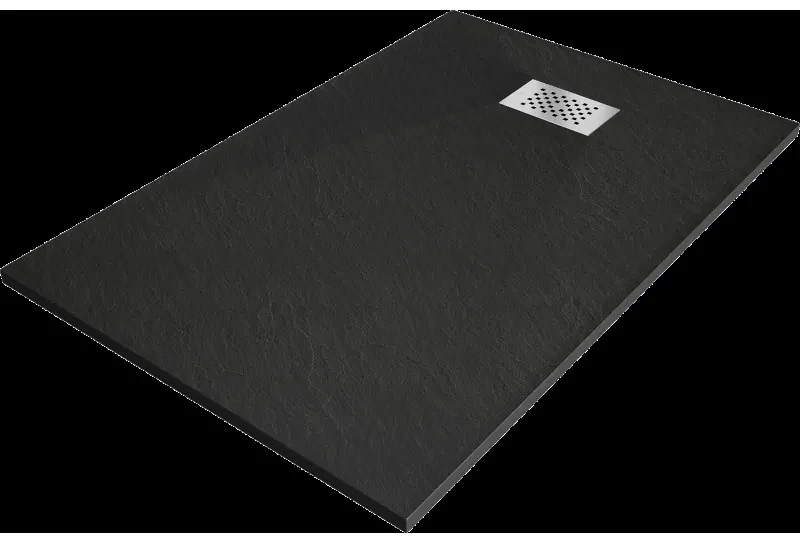 Mexen Hugo sprchový box obdélníkový SMC 110 x 80 cm, černý, kryt inox - 42708011-X