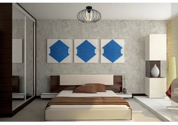 Prisadený luster CORRINI 1xE27/60W/230V pr. 34 cm čierna/číra