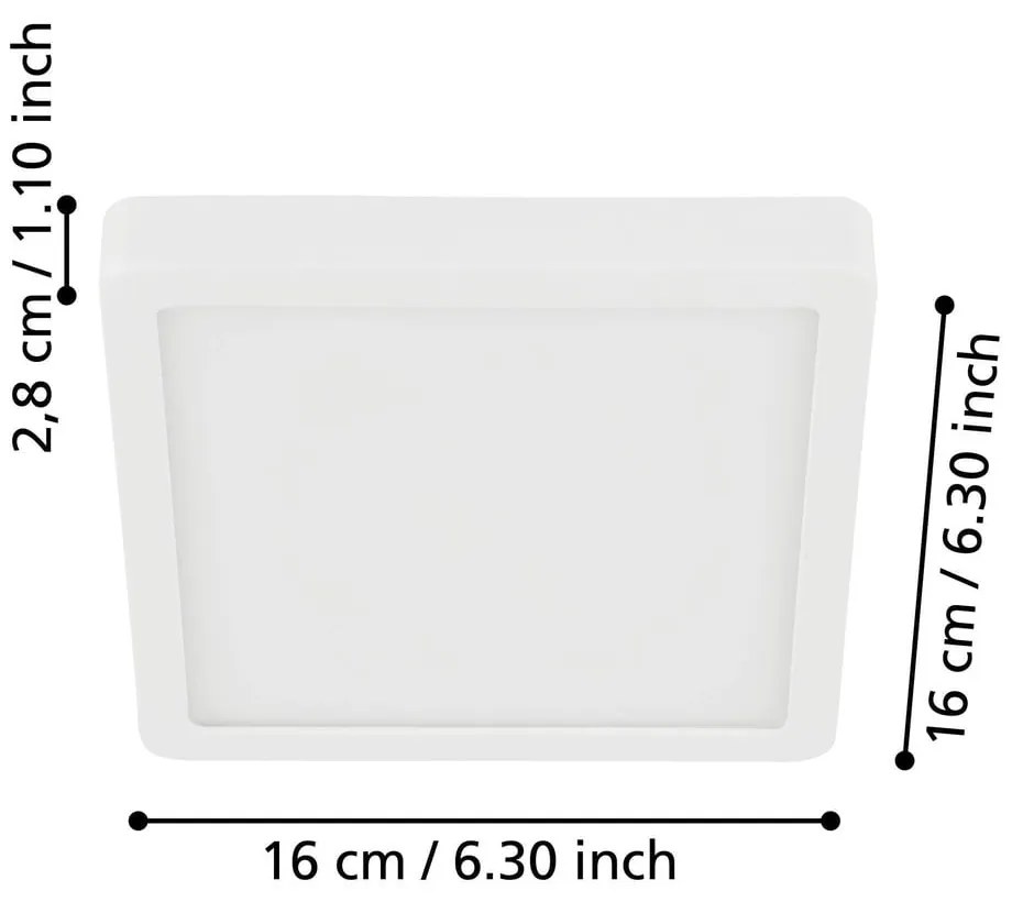 Biele LED stropné svietidlo 16x16 cm FUEVA 5 – EGLO