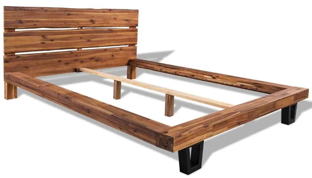 vidaXL Rám postele z masívneho agátového dreva, 140x200 cm