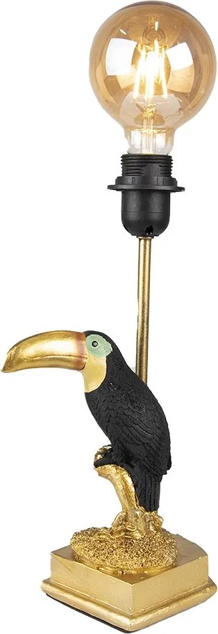 Zlato-čierna noha stolnej lampy Toucan gold - 14*10*31 cm