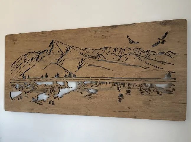 Led obraz hory a jazero