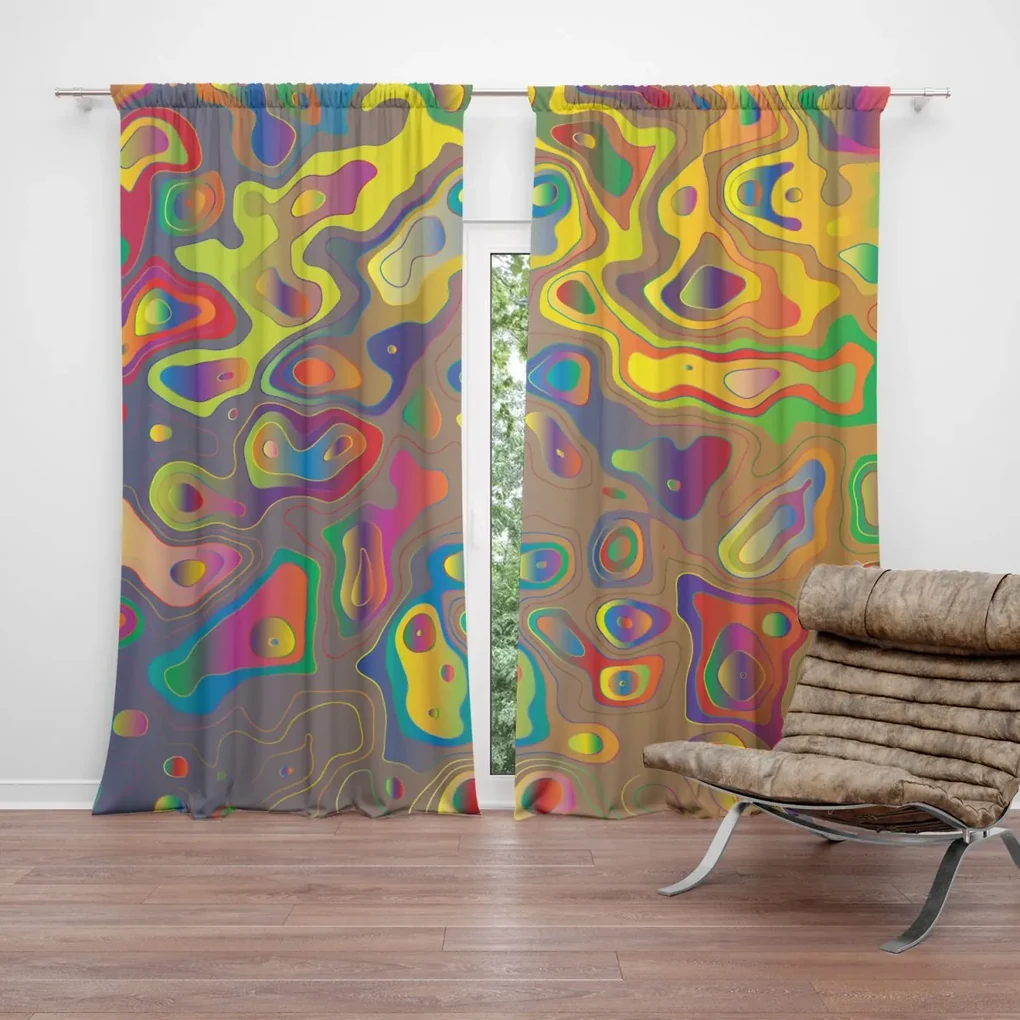 Sablio Záves Farebné škvrny: 2 ks 140x250 cm
