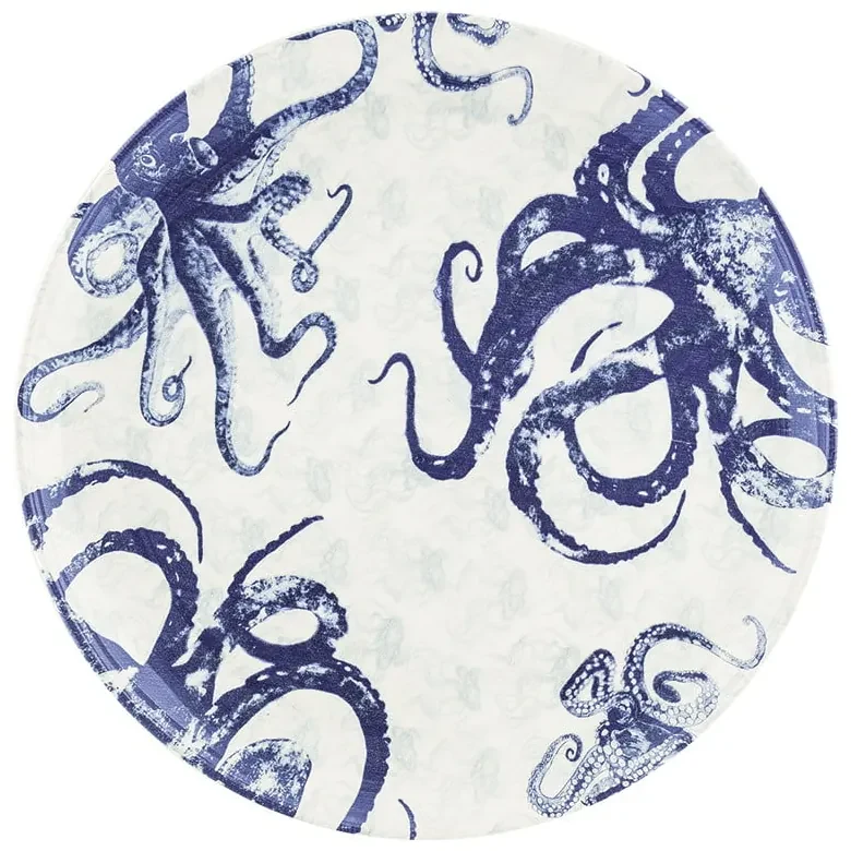 Modro-biela keramický servírovací tanier Villa Altachiara Positano, ø 37 cm