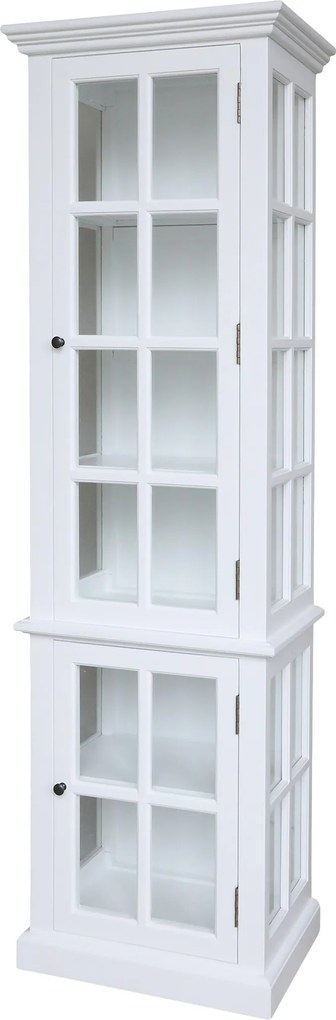 Biela antik drevená skriňa / vitrína s policami Frances - 60*40*196cm