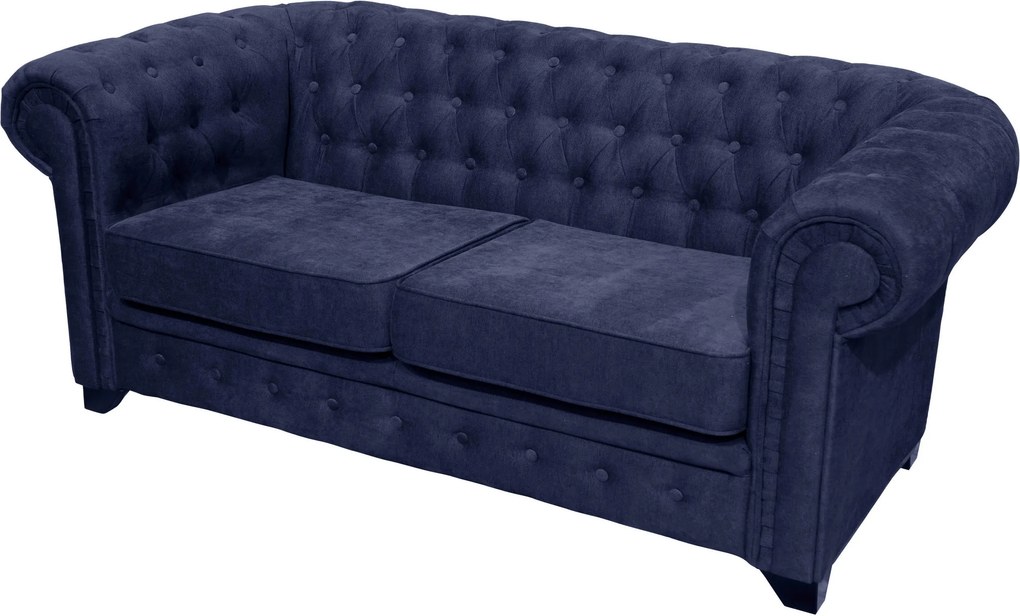 XXXLutz SEDAČKA CHESTERFIELD, drevo, textil, kompozitné drevo, modrá MID.YOU - Sedačky - 000694009805