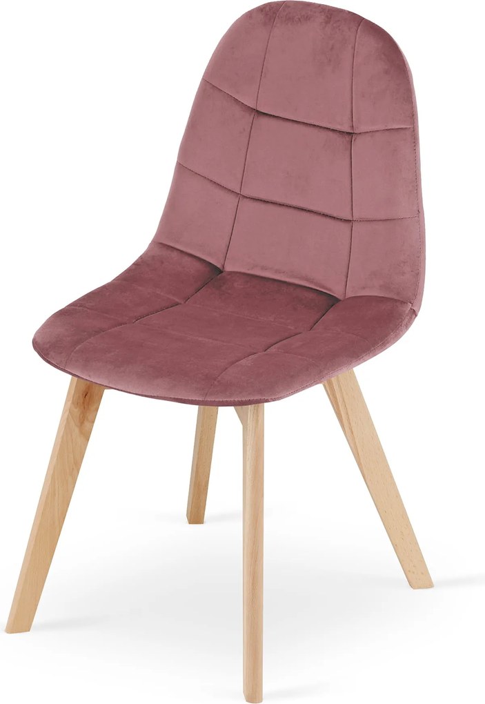 AKCIA Tmavoružová zamatová jedálenská stolička BORA II. akosť