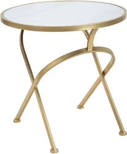 Odkladací stolík Glam 50 cm zlatý/mramor