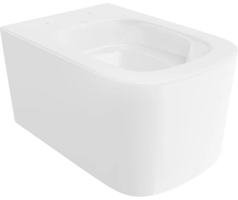 Mexen Vivo, závesná WC misa 555x370x335 mm, Rimless Tornádo, biela lesklá, 3361XX00T