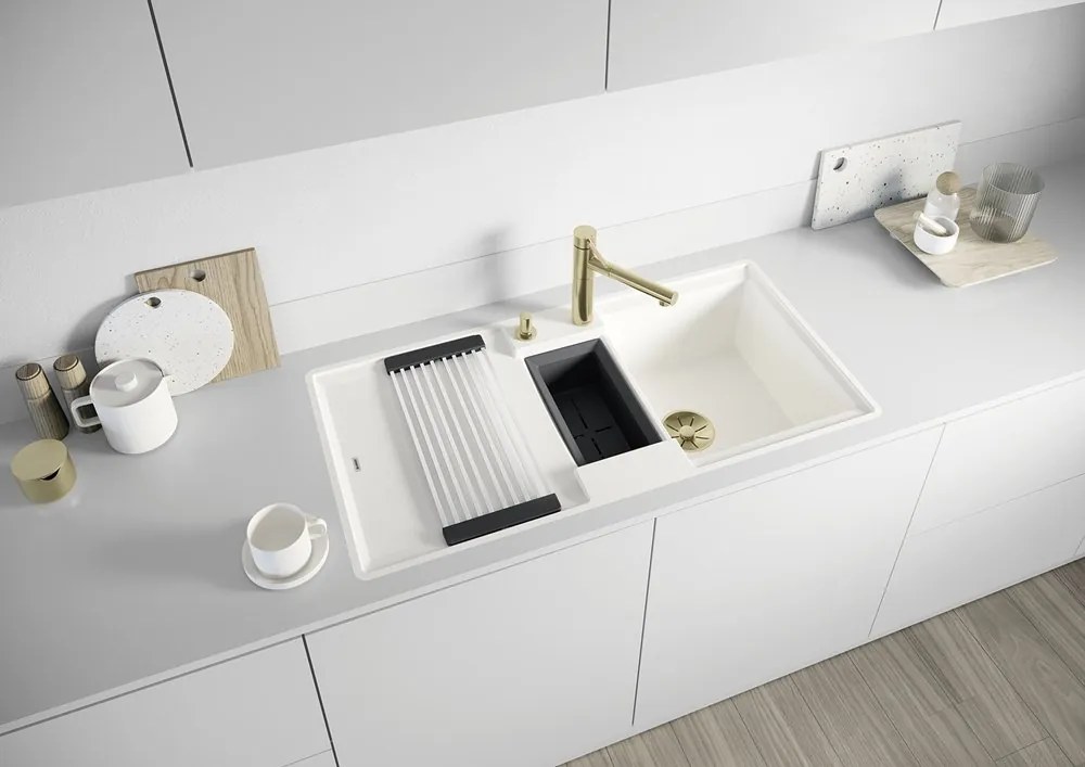 Blanco Adira 6 S, silgranitový drez 1000x500x200 mm, 1,5-komorový, čierna, BLA-527601