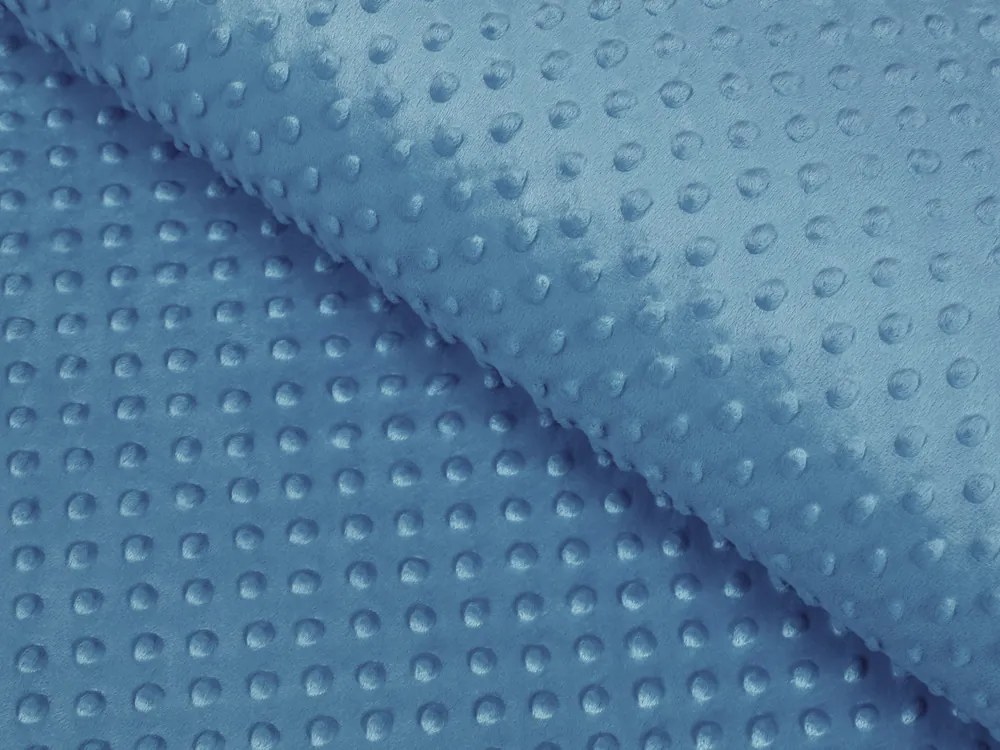 Biante Detská obliečka na vankúš Minky 3D bodky MKP-044 Kovová modrá 30 x 50 cm