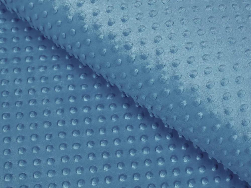 Biante Detská obliečka na vankúš Minky 3D bodky MKP-044 Kovová modrá 70 x 90 cm