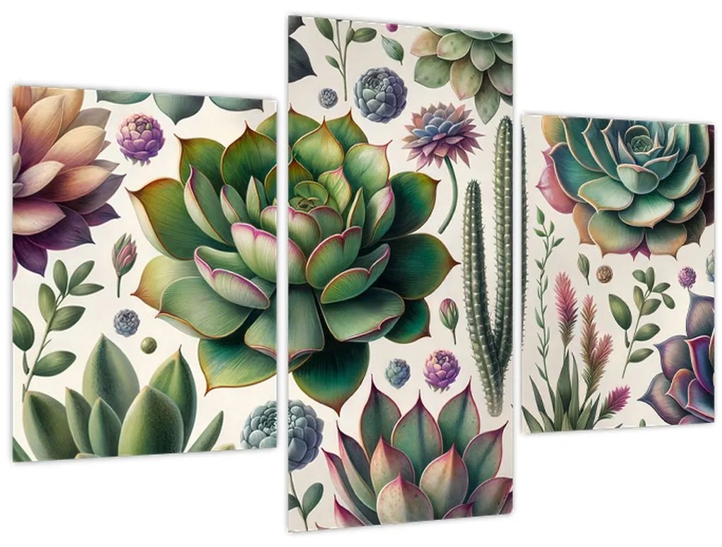 Obraz - Sukulenty (90x60 cm)
