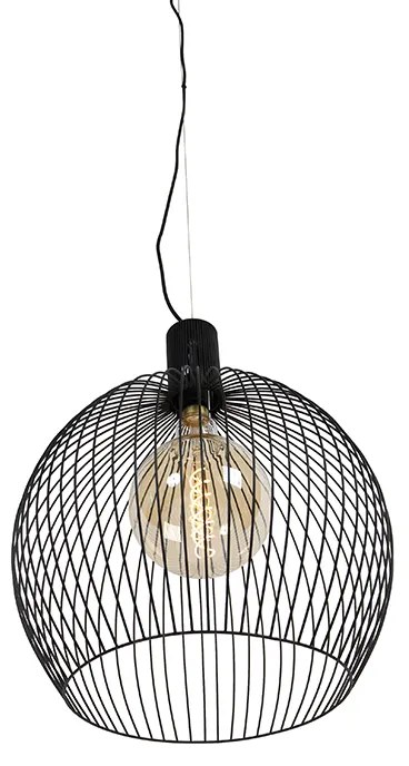 Dizajnové okrúhle závesné svietidlo čierne 50 cm - Dos